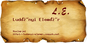 Ludányi Elemér névjegykártya